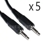 5 Pack - 10ft - 3.5mm Mono Male Audio Cable Cord TS Mini Plug Mic Microphone