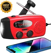 5000mAh Hand Crank Emergency Radio AM/FM NOAA Solar LED Flashlight SOS Charger