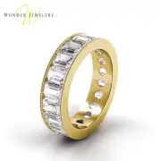 7.5ctw Emerald Diamond Channel Set Eternity Band 14K Yellow Gold (H-I/VS2-SI1)