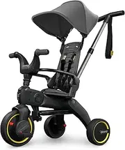 Liki Trike S1 (Grey Hound) - 5 in 1 Kids Tricycle with Parent Push Handle, Toddler Tricycle, Kids Bike, Children Balance Bike, Lightweight and Portable Push Bike, Foldable Trike