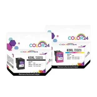 【Color24】for HP 2黑1彩 F6U64AA／F6U63AA NO.63XL 高容環保墨水匣(適用HP Envy 4520)