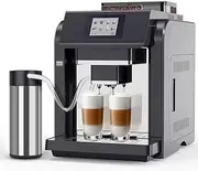 [Mcilpoog] Fully Automatic Espresso Machine，Milk Frother,Built-in Grinder，Intuitive Touch Display ，7 Coffee Varieties for Home, Office,and more（ES317 ）