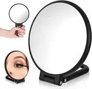 Hand Mirror With Handle 10X/1X - Double Sided Travel Magnifying Mirror, Foldable Makeup Mirror for Handheld