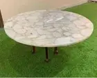 30" Elegant White Quartz Stone Round Coffee Table Top Luxury Living Room Decors