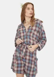 [Free People] Before I Let Go Plaid One Piece