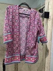 COOLIBAR pink UPF50+ Yellow Blue White Sun Wrap Cardigan Women's Xs New Nwt