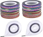 minkissy 60 Sets Nails Stickers Aluminum Foil Tape Decor Nail Art Stickers Crafting Projects Thin Stickers Nail Tape Strips for Design Nail Art Striping Tape Line With Line