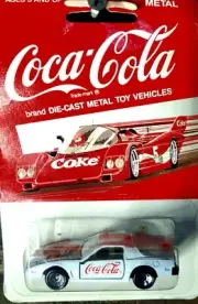 Coca-Cola Coke Diecast Car White Team Turbo Hartoy Vintage 1988