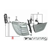 63217217312 Right Rear LED Tail Lamp Trim Bezel Shell Brake Light for X3 F25 2009-2017 Anti-Tailgat Red