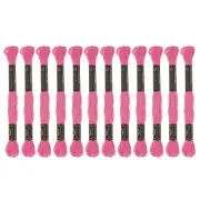 12 Skeins Embroidery Floss 8m Each Cotton Cross Stitch Thread Light Fuchsia