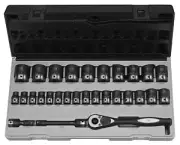 Grey Pneumatic 82229M 1/2" Drive 12 Point 29 Piece Metric Duo Socket Set New!