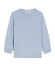Relaxed-fit wool yarn sweater S,L,M light blue
