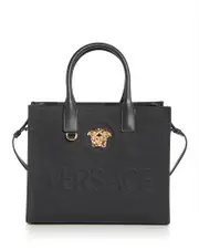 Versace La Medusa Canvas Small Tote Bag