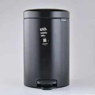 Brabantia Newicon 腳踏式時尚環保垃圾桶 緩降垃圾桶 北歐風垃圾桶 腳踏垃圾桶 垃圾桶 12L 霧黑