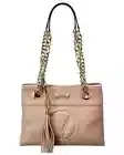 VALENTINO Kali VA7101 Tassel Bag Chain Shoulder Tote Lavender Leather MADE ITALY