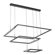Zafra Contemporary Pendant Hanging Lamp Light Metal Aluminium Crystal Silicon Black Sand
