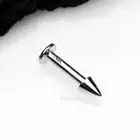 14 Karat White Gold Spike Top Flat Back Stud Labret