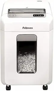Fellowes 12 Sheet Paper Shredder for Office - Mini Cut Shredder with Auto Reverse & SafeSense Technology - Powershred 12Ms Office Shredder with 23L Pull-Out Bin - DIN Level P4 - Amazon Exclusive