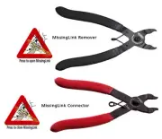 KMC BICYCLE CHAIN MISSING LINK CONNECTOR PLIERS CLOSING RED OPENING BLACK TOOL