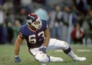 Offensive lineman Karl Nelson New York Giants looks on from the fi- Old Photo