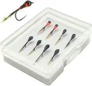 Fly Fishing Flies, 8PCS/Box Carbon Steel Fly Fishing Lures Without Barb, Weighted Trout Flies, Portable Trout Fishing Lures for Bass Trout Salmon Fishing Trout Flies Trout Fishing Lures Fishing Flies