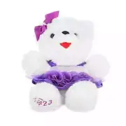 2023 WalMART CHRISTMAS Snowflake TEDDY BEAR White Girl 11" Purple Outfit New new