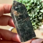Green Kyanite Tower Manifestation Stone Rare Dark Jungle Green Kyanite Crystal