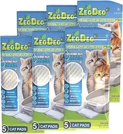 "ZeoDeo"-EXTRA absorbing Pads for Cat Litter Box 30 pcs. (6packsX5pcs.) Use pads only with Natural Zeolite Cat Litter Pellets in dual-layer cat litter systems