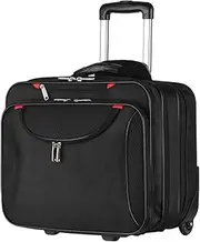 AirTraveler Rolling Briefcase Rolling Laptop Bag Computer Case with Wheels Mobile Office Carry On Luggage for 14.1in 15.6in Business Notebook for Women Men