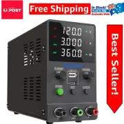 Variable 0-120V DC Power Supply with USB-A & USB-C Quick Charge - Compact Design