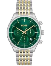 [BOSS] Gregor Stainless Steel & Ionic Plated Gold Steel Watch in Green