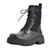 White Mountain Women Shayne Mid Calf Combat Boots Size US 9M Black