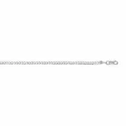 10" 2.5mm Diamond Cut Comfort Curb Chain Anklet Real 14K Solid White Gold 2.4gr