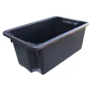 4x Storage Tubs FireWood Recycled Plastic Crates Packing 52l Parts Shelf RGNL