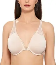 [DELIMIRA] Women's Non Padded Seamless Underwire Front Close Bra Racerback