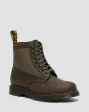 DR. MARTEN UNISEX MENS 9 WOMEN 10 1460 PANEL LEATHER LACE UP BOOTS BROWN