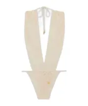 backless v-halter bodysuit FR36,FR38 Nude