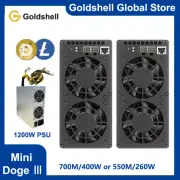 Goldshell Mini Doge Ⅲ Miner Scrypt LTC Doge Coin Dual Mode 700M or 550M with PSU