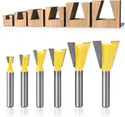 1/4 Inch Shank Dovetail Router Bit Set - 6 Sizes