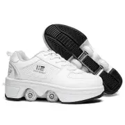 Versatile Double Row Rune Roller Skates - Size 39