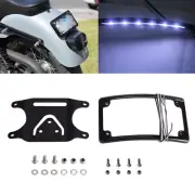 Aluminum Rear Number Plate Bracket Kit w/LED Frame For Harley Dyna Low Rider