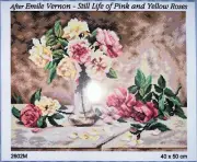 Printed needlepoint tapestry Canvas Only Orchidea 40x50 Cm Mixed Flowers