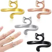 8Pcs Cat Knitting Crochet Ring for Finger Metal Open Yarn Guide Crochet Rings...