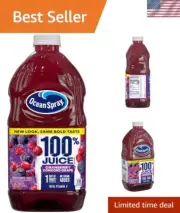 No Added Sugar Cranberry Grape Juice Blend, 8 x 64 Fl Oz Bottles - Pure Goodness