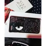 【折扣現貨】正品CHIARA FERRAGNI 黑色眨眼亮片軟殼手機殼IPHONE I6/6S/7/8 PLUS