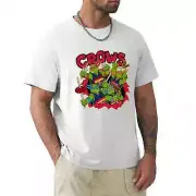 Adelaide Crows AFL Team Ninja Turtles T-Shirt Medium White