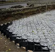 Ground Grid Permeable Gravel Stabilizer Grid with Drain Holes, 2 in Thick Parking Lots Groundgrid, Mud Slope Control Driveways Grids Ground Base Grid(4x10m/13x32.8ft)