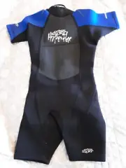 New HYPERFLEX Wetsuit Boys/Youth Size 6 Shorty Springsuit Black Blue USA 2MM
