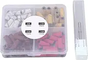 60pcs Nail Art Sanding Caps Dead Skin Removal Manicure Bands with Drill Mandrel for Foot Care