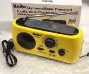Kaito KA332W Portable Dynamo Solar AM/FM NOAA Radio w/ USB 2 Ports Flashlight